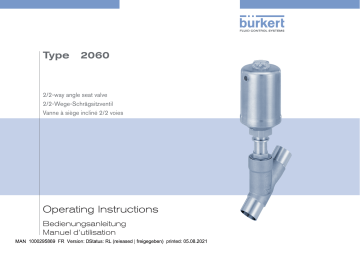 Burkert 2060 Pneumatically operated 2/2-way angle seat valve Manuel utilisateur | Fixfr