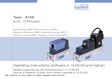 Burkert 8746 Mass flow controller Manuel utilisateur | Fixfr