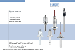 Burkert 8221 Conductivity sensor Manuel utilisateur