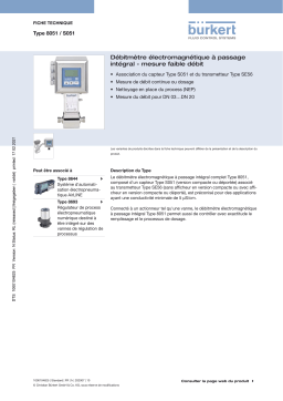 Burkert 8051 Electro-magnetic flowmeter Fiche technique