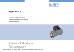 Burkert 8012 Flowmeter Manuel utilisateur