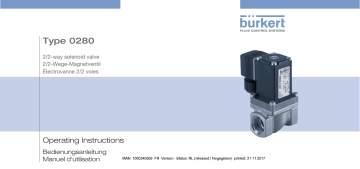 Burkert 0280 Diaphragm valve 2/2 way servo-assisted Manuel utilisateur | Fixfr