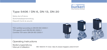 Burkert 5406 Piston valve 2/2 way servo-assisted Manuel utilisateur | Fixfr