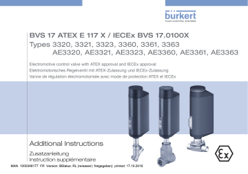 3323 | 3321 | 3361 | 3360 | 3320 | Burkert 3363 2/2 way diaphragm valve Manuel utilisateur | Fixfr