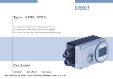 8792 | Burkert 8793 Digital electropneumatic Process Controller SideControl Manuel utilisateur | Fixfr