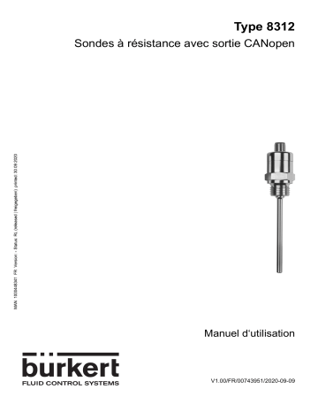 Burkert 8412 RTD temperature sensor Manuel utilisateur | Fixfr