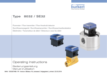 SE32 | Burkert 8032 Flowmeter/Threshold detector Manuel utilisateur | Fixfr