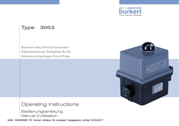 8804 | Burkert 3003 Electrical Rotary Actuator Manuel utilisateur | Fixfr