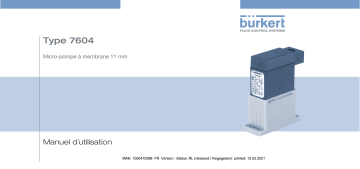 Burkert 7604 Micro diaphragm pump Manuel utilisateur | Fixfr