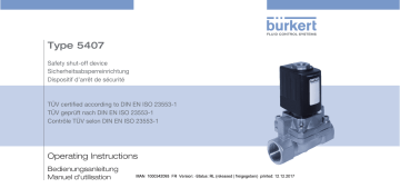 Burkert 5407 Direct-acting 2/2 way lifting armature valve Manuel utilisateur | Fixfr