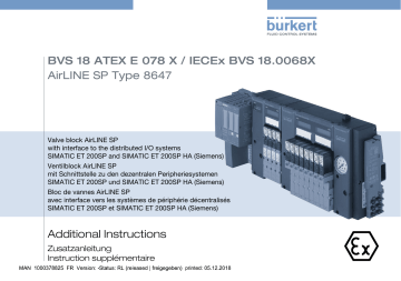 Burkert 8647 AirLINE SP – electropneumatic automation system Manuel utilisateur | Fixfr