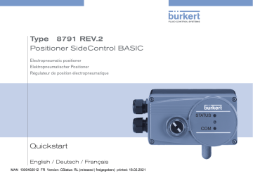 Burkert 8791 Digital electropneumatic Positioner SideControl Manuel utilisateur | Fixfr