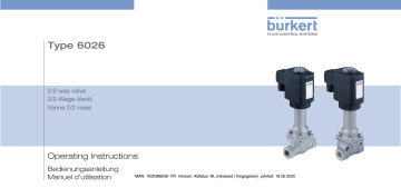 Burkert 6026 Plunger valve Manuel utilisateur | Fixfr