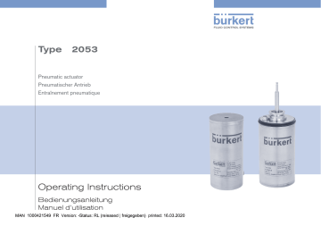 Burkert 2053 Pneumatic rotary actuator Manuel utilisateur | Fixfr