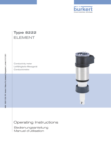 Burkert 8222 Conductivity meter Manuel utilisateur | Fixfr