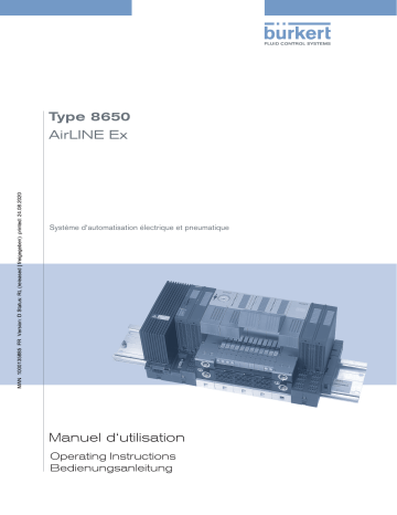 Burkert 8650 AirLINE Ex 8650 is a modular electrical and pneumatic automation system Manuel utilisateur | Fixfr