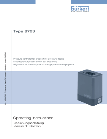 Burkert 8763 Pressure controller Manuel utilisateur | Fixfr