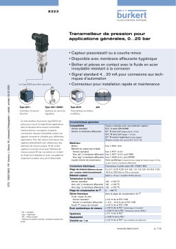 Burkert 8323 Pressure transmitter Fiche technique