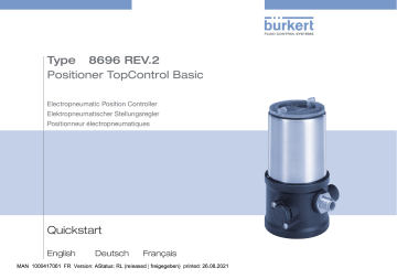 Burkert 8696 Digital electropneumatic positioner Manuel utilisateur | Fixfr