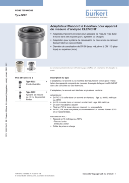 Burkert S022 Insertion adaptor/fitting Fiche technique