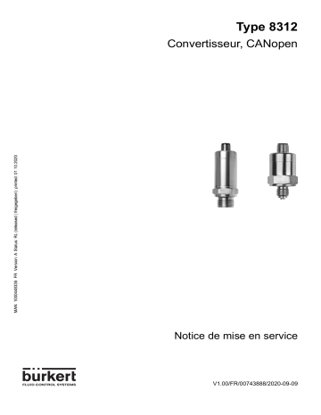 Burkert 8312 Pressure transmitter Manuel utilisateur | Fixfr