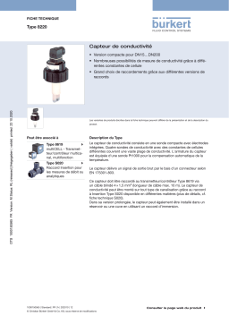 Burkert 8220 Conductivity sensor Fiche technique