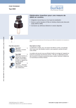 Burkert 8020 Insertion flowmeter Fiche technique