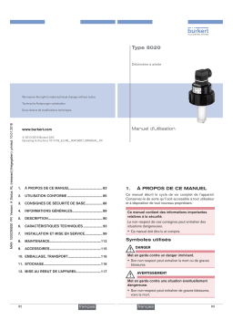 Burkert 8020 Insertion flowmeter Manuel utilisateur