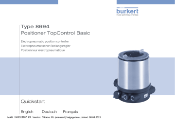 Burkert 8694 Digital electropneumatic positioner Manuel utilisateur | Fixfr