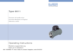 Burkert 8011 Inline Paddle Wheel Flow sensor Manuel utilisateur