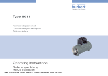 Burkert 8011 Inline Paddle Wheel Flow sensor Manuel utilisateur | Fixfr