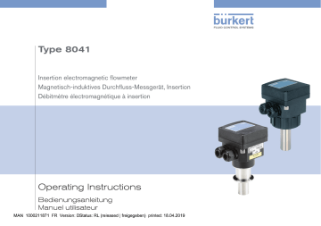Burkert 8041 Insertion magnetic inductive flowmeter Manuel utilisateur | Fixfr
