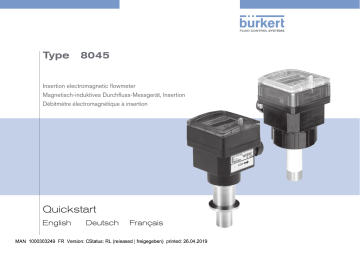 Burkert 8045 Insertion magnetic inductive flowmeter Manuel utilisateur | Fixfr