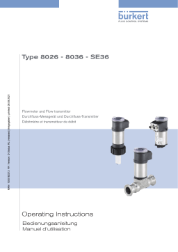 Burkert 8026 Insertion flowmeter Manuel utilisateur