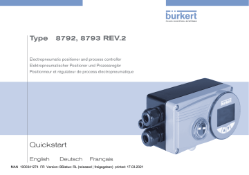 8792 | Burkert 8793 Digital electropneumatic Process Controller SideControl Manuel utilisateur | Fixfr