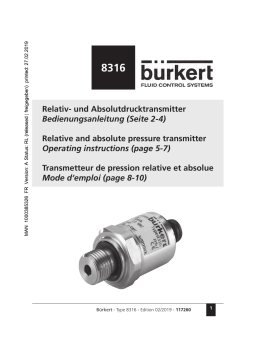 Burkert 8316 Pressure measuring device Manuel utilisateur