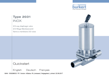 Burkert 2031 2/2-way diaphragm valve Manuel utilisateur | Fixfr