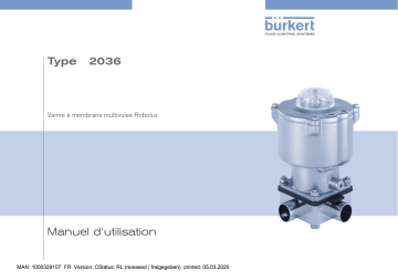 Burkert 2036 Robolux multiway multiport diaphragm valve Manuel utilisateur | Fixfr