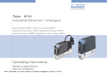 Burkert 8741 Mass Flow Controller Manuel utilisateur | Fixfr