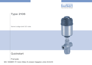 Burkert 2106 Pneumatically operated 3/2 way seat valve ELEMENT Manuel utilisateur | Fixfr