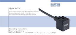 Burkert 2513 Cable plug acc. to DIN Manuel utilisateur