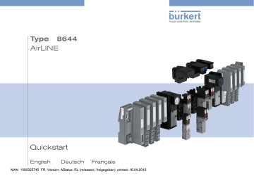 Burkert 8644 Remote Process Actuation Control System AirLINE Manuel utilisateur | Fixfr