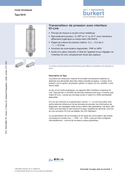 Burkert 8318 Pressure transmitter Fiche technique