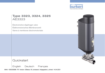 Burkert 3323 2/2 way diaphragm valve Manuel utilisateur | Fixfr