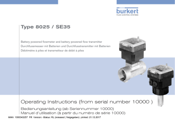 8025 | 8035 | Burkert SE35 Transmitter or batch controller Manuel utilisateur | Fixfr