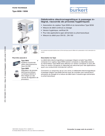 s056 | Burkert 8056 Electro-magnetic flowmeter Fiche technique | Fixfr