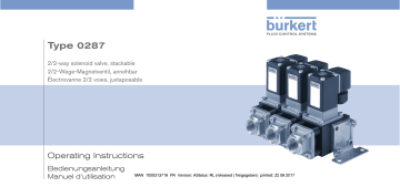 Burkert 0287 2/2 way solenoid valve stackable Manuel utilisateur | Fixfr