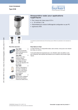 Burkert 8138 Radar level meter Fiche technique