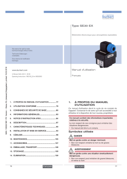 Burkert SE30 Transmitter Manuel utilisateur
