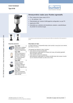 Burkert 8136 Radar level meter Fiche technique